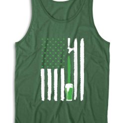 Green Beer American Flag St. Patrick's Day Tank Top