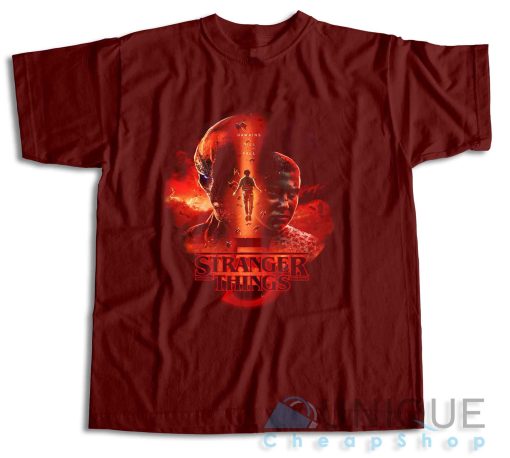 Stranger Things 5 T-Shirt Color Maroon