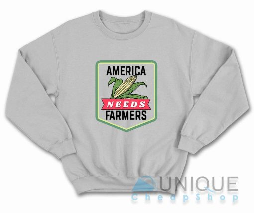 America Needs Farmers Sweatshirt Color Grey