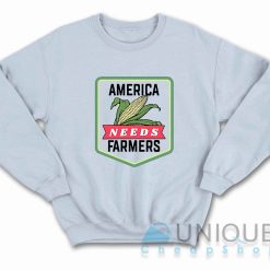 America Needs Farmers Sweatshirt Color Light Blue