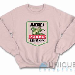 America Needs Farmers Sweatshirt Color Pink