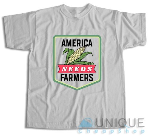 America Needs Farmers T-Shirt Color Grey