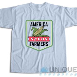 America Needs Farmers T-Shirt Color Light Blue